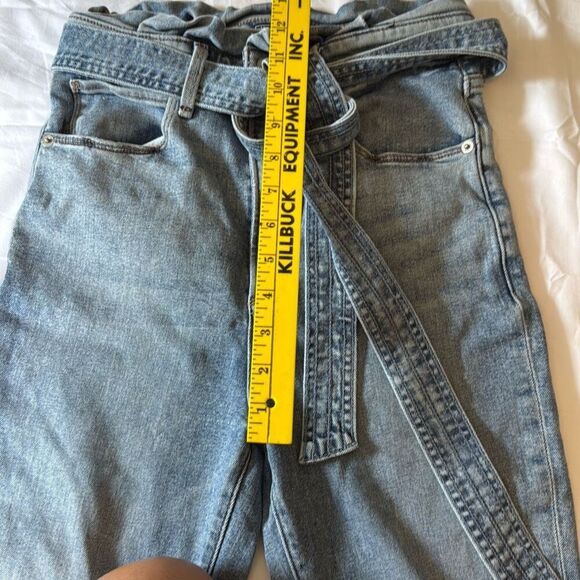 Abercrombie and Fitch ultra high rise jeans size 4 or 27 belted ruffle waist med - Picture 5 of 8